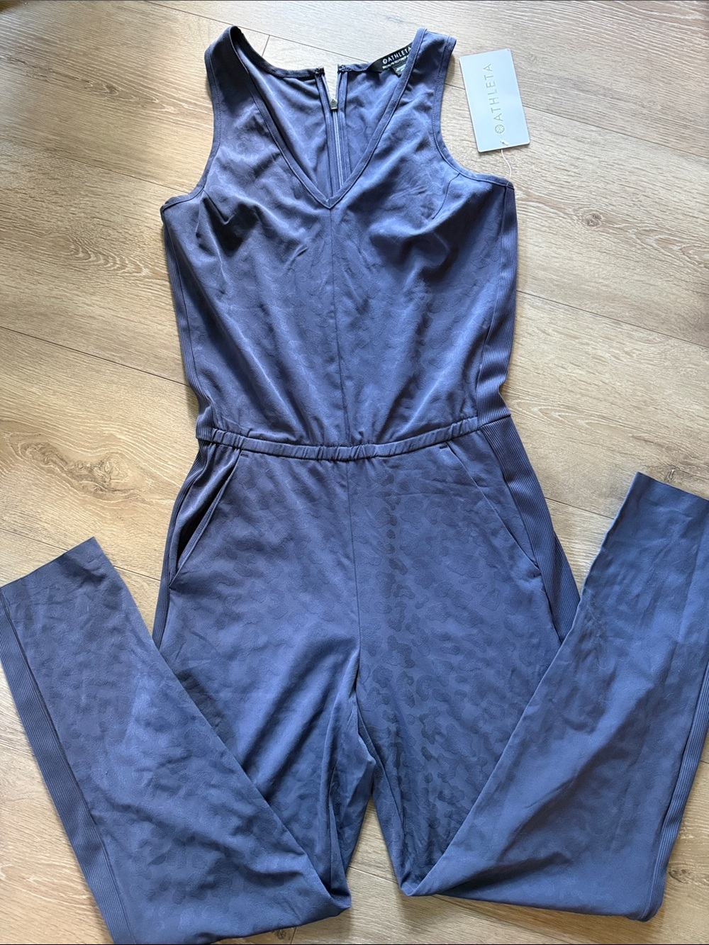Athleta Slate Blue Sleeveless Jumpsuit